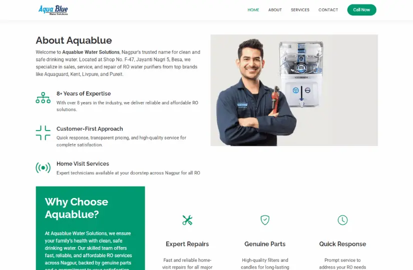 Aquablue Water Solutions Screenshot